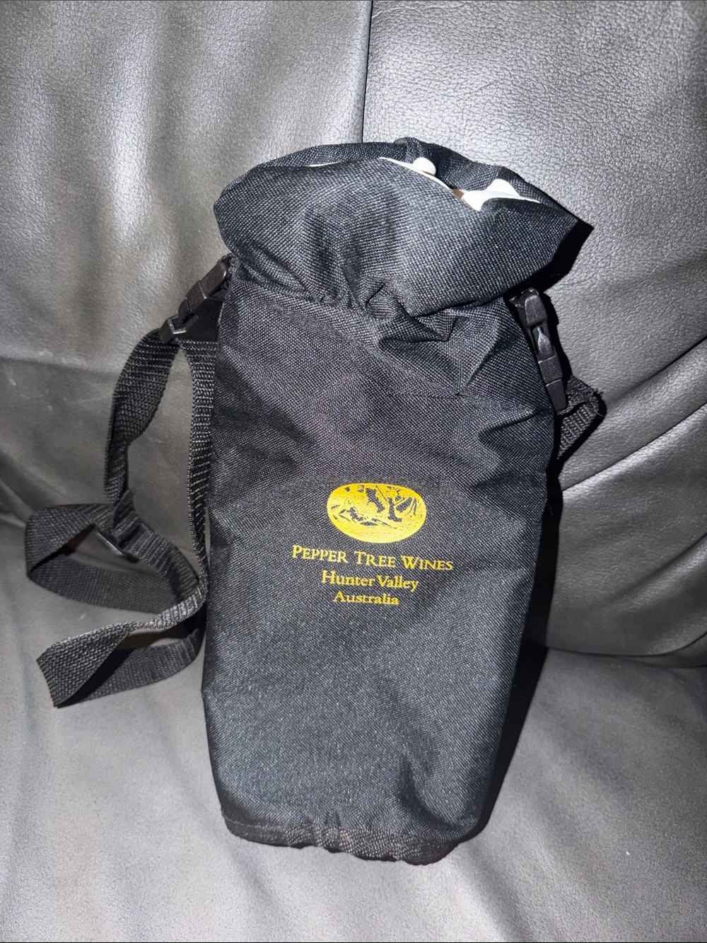 Black Bottle Carrier Wine Bag winery pepper tree Australia